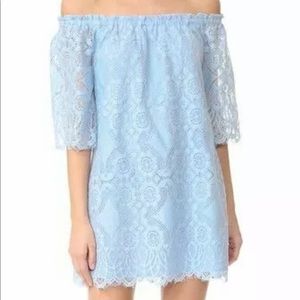 BB Dakota Blue Halden Off Shoulder Lace Dress NWT